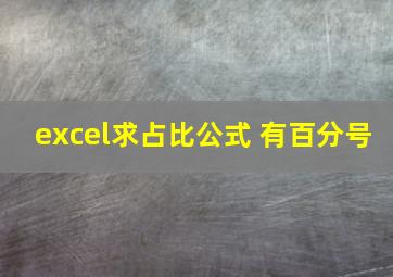 excel求占比公式 有百分号